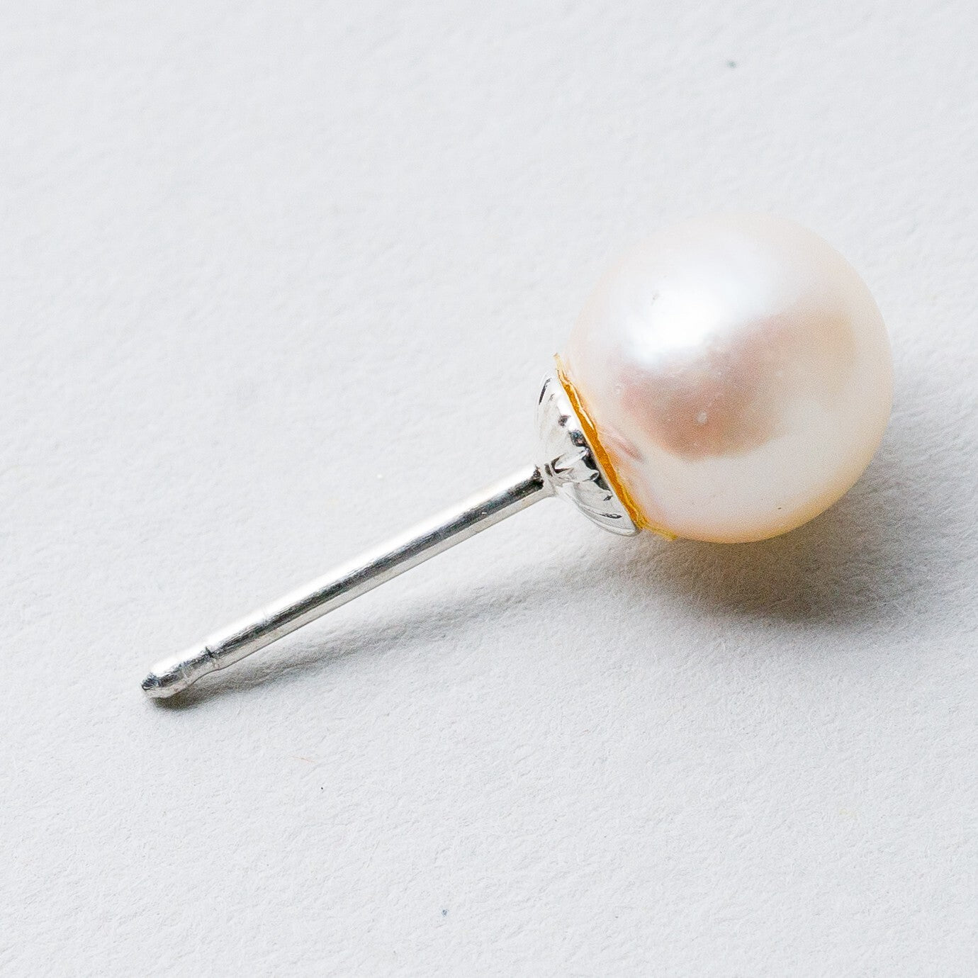 Einzelner Ohrring Ohrstecker Silber Perle 0,76 g2