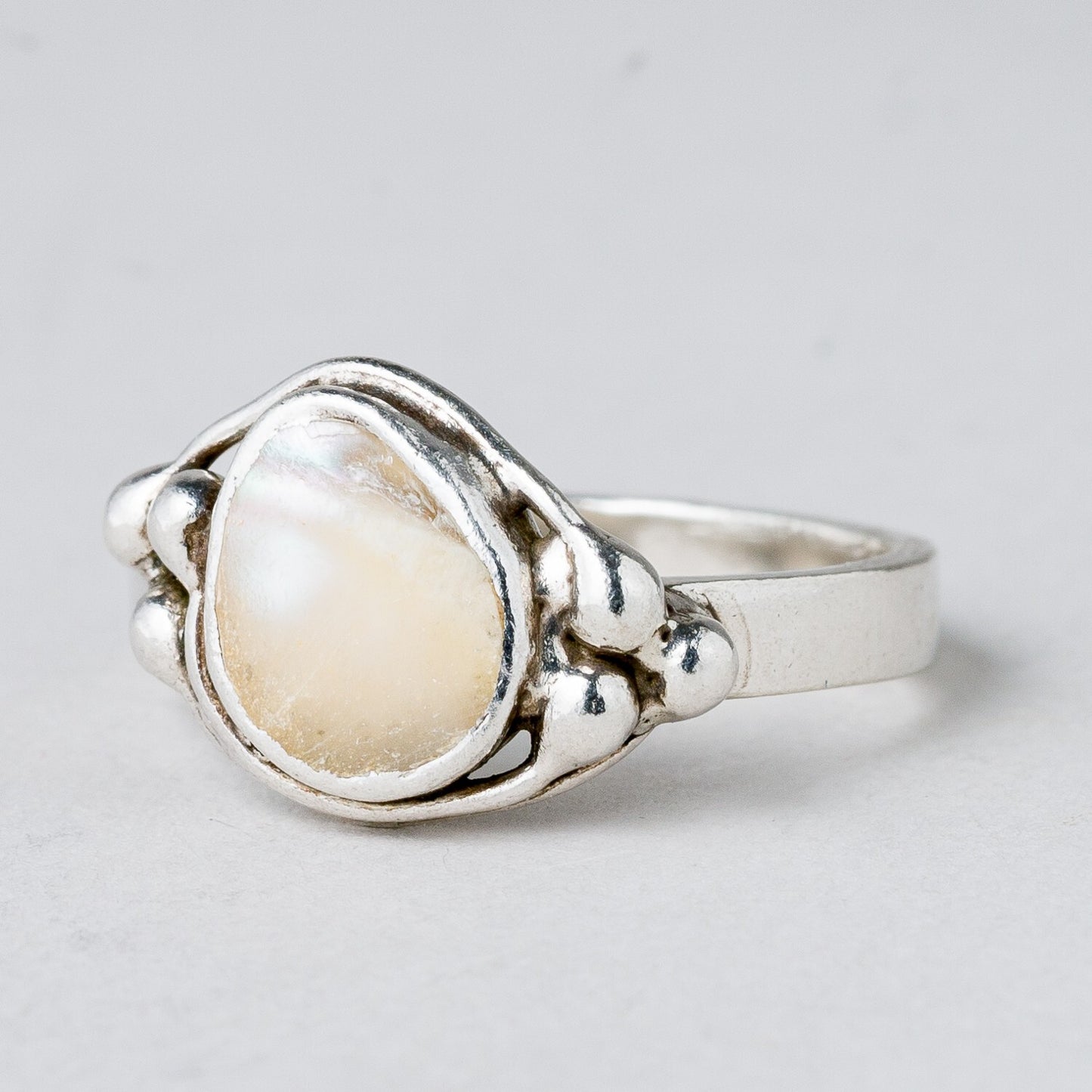 Silber Ring Perlmutt Größe 57 (18,1 mm Ø) 3,98 g0