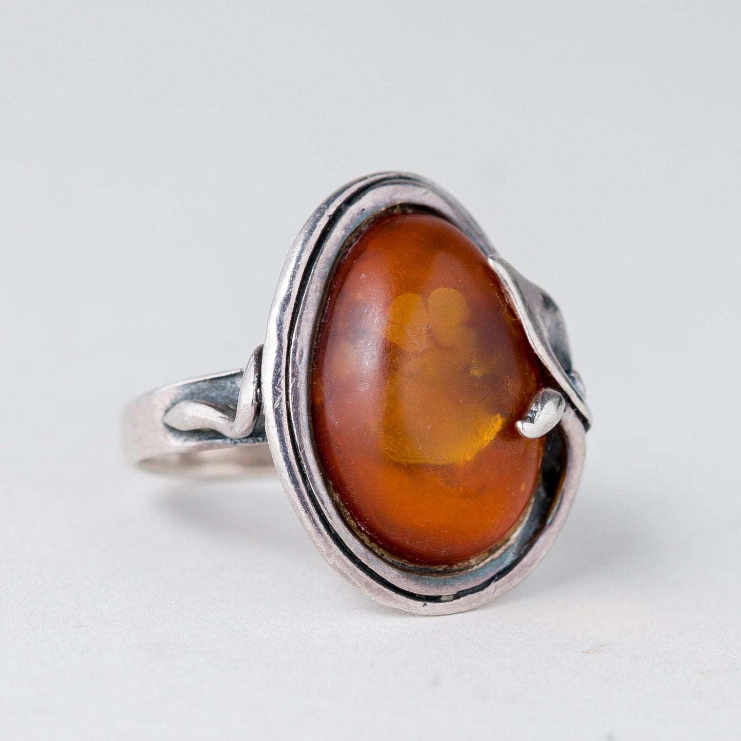 Ring Bernstein 7,37 g 925er Silber Größe 53 (16,8 mm Ø)1