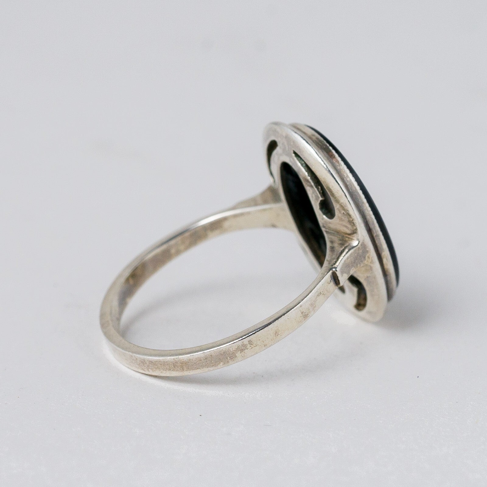 Silber Ring 835 Schwarz Größe 54 (17,2 mm Ø) 3,02 g4