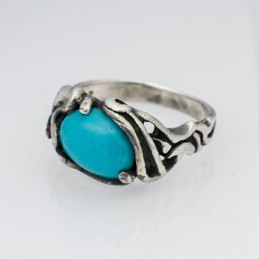Silberring Türkiser Stein 925er Silber 3,87 g Größe 52 (16,5 mm Ø)0