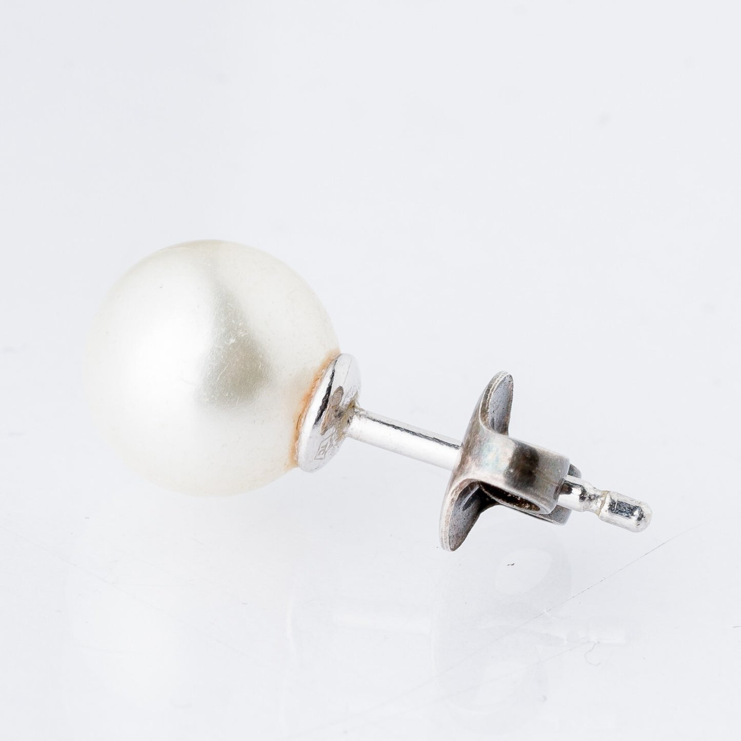 Einzelner Ohrring Ohrstecker Perle Silber 1,12 g4