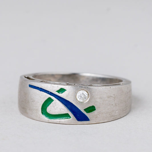 Ring Weißer Stein 4,64 g 925er Silber Größe 53 (16,8 mm Ø)0