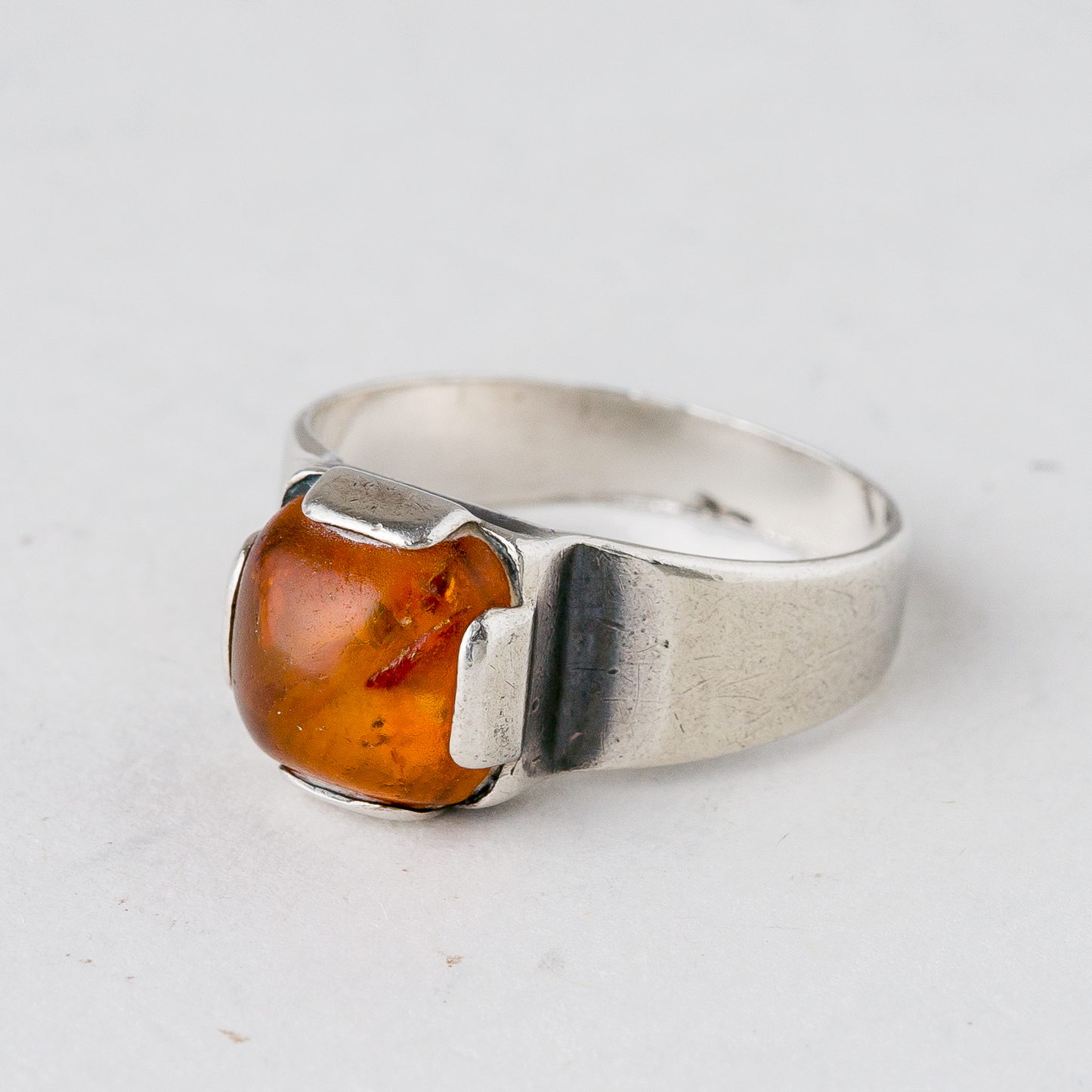 Ring Bernstein 3,34 g 835er Silber Größe 54 (17,2 mm Ø)0
