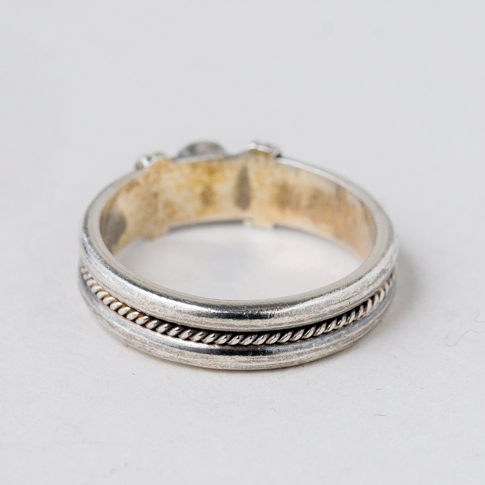 Silber Ring 925 Blauer Stein Größe 54 (17,2 mm Ø) 3,39 g2