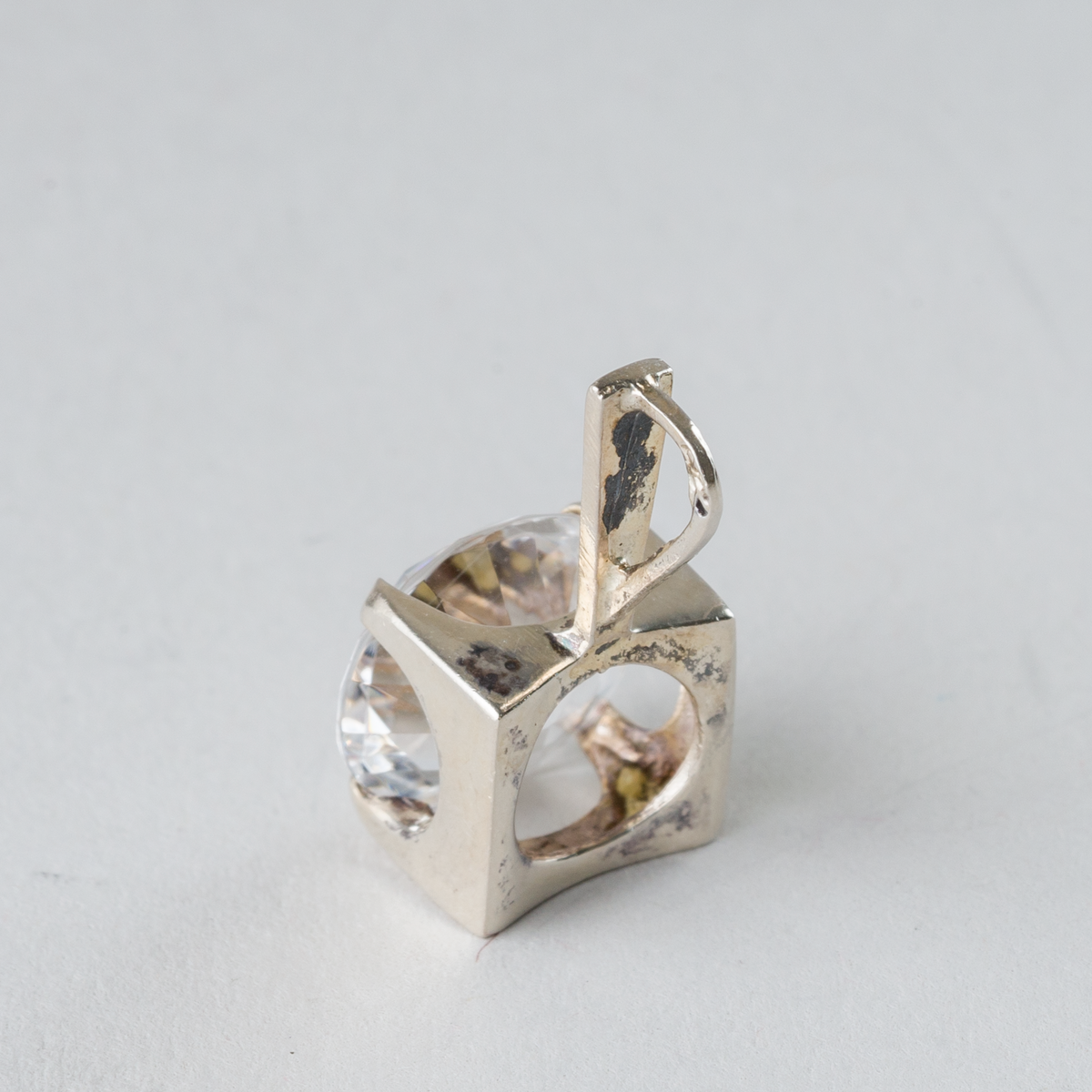 Anhänger mit farblosen Stein 925er Silber 2,15g2