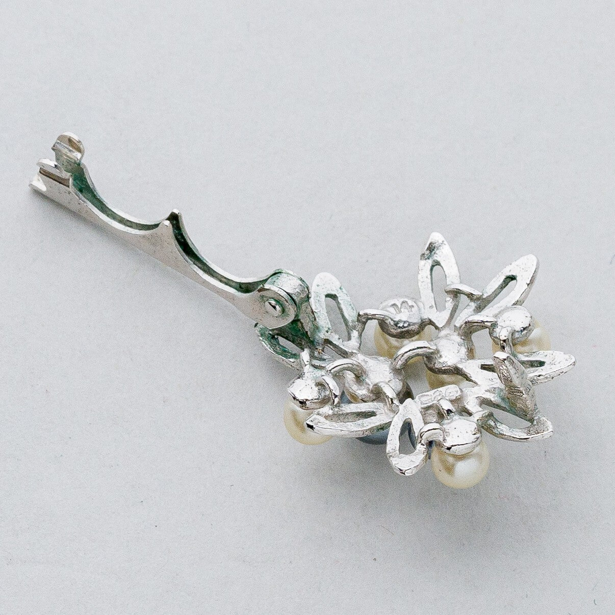 Silber Clip Tuchclip 925 Perlen 2,34 g6