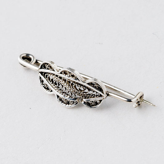 Silber Brosche filigran 2,8 cm 1,14 g0