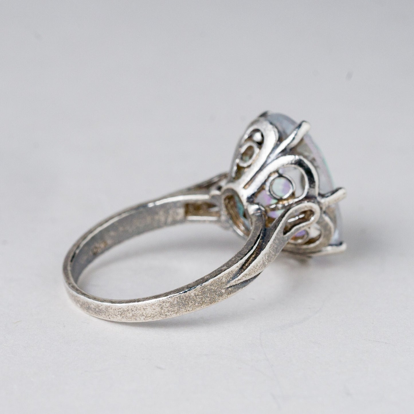 Silber Ring 925 Bunter Stein Größe 60 (19,1 mm Ø) 7,13 g5