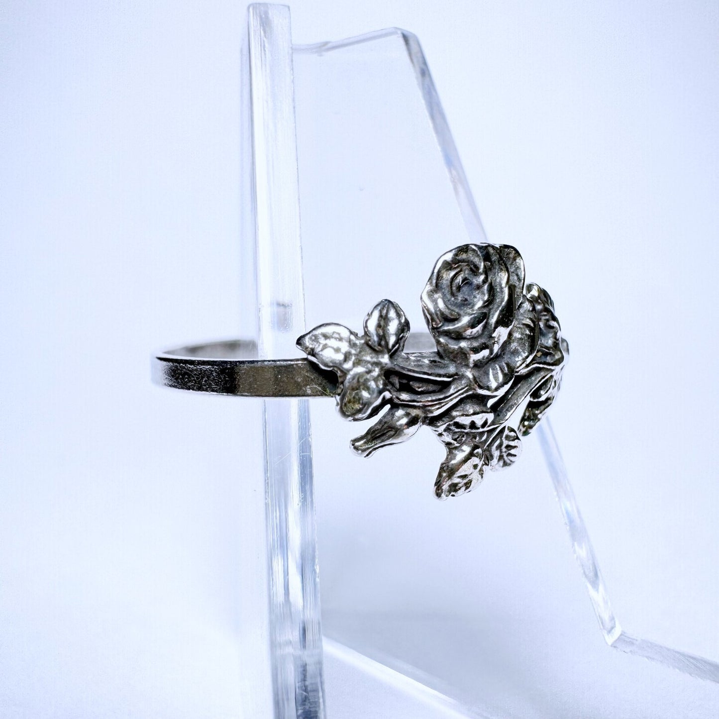 Ring 925er Silber Größe 60 mit Rosenmuster 1,29g2