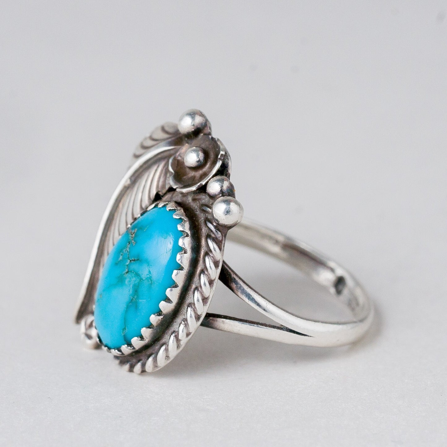 Silber Ring 925 Blauer Stein Größe 51 (16,2 mm Ø) 3,52 g1