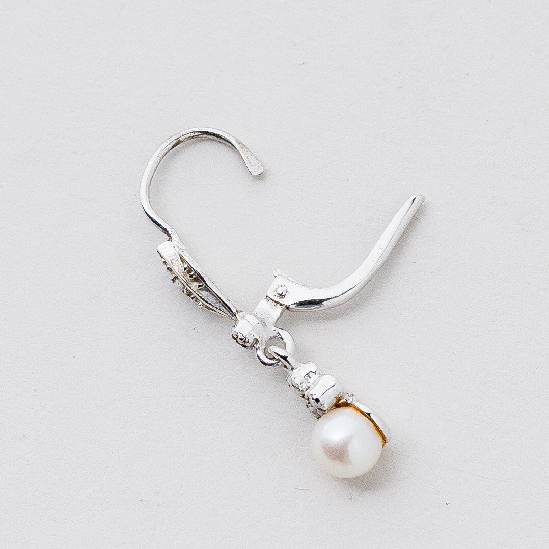 Silber Ohrringe Hängeohrring 925 Perlen 2,49 g3