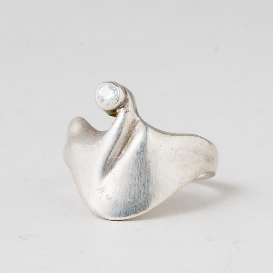 Ring Weißer Stein 925er Silber 7,42 g Größe 56 (17,8 mm Ø)0
