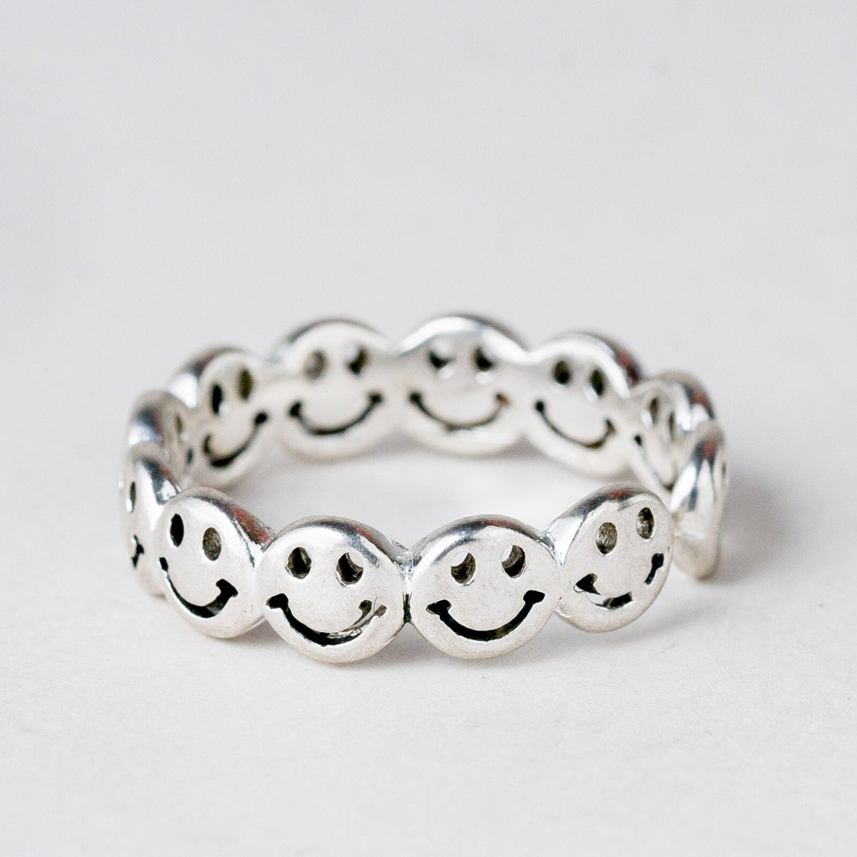 Silber Ring 925 Smileys Größe flexibel ca. 57 2,52 g2