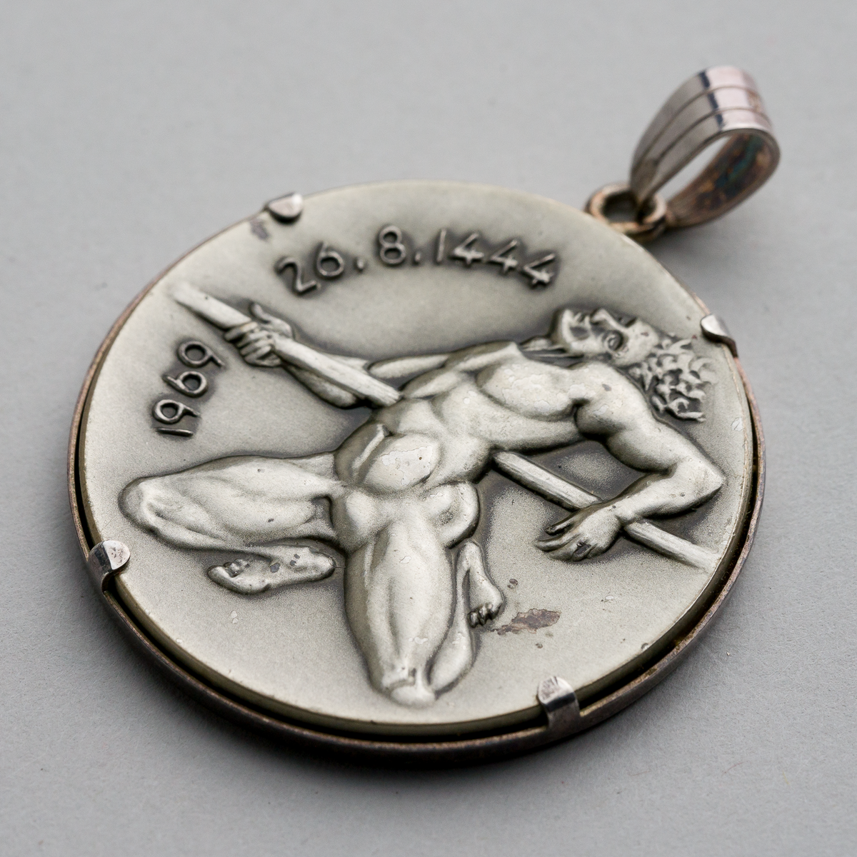 Anhänger Schlacht St. Jakob a d Birs Medaille 1969 925er Silber 21,86 g3