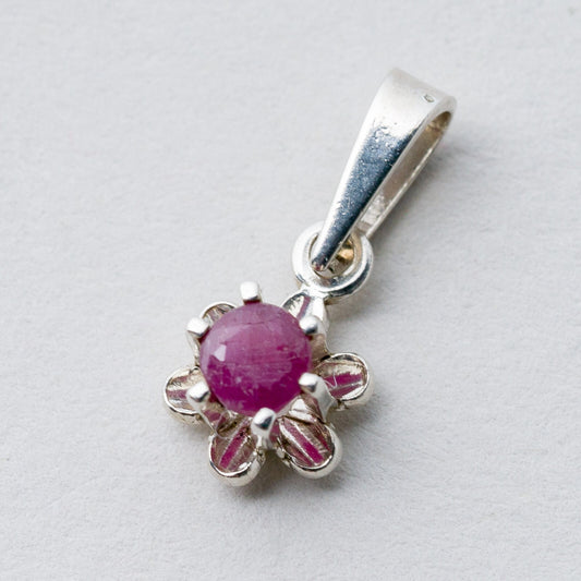 Anhänger Silber 925 Purpurner Stein 1,5 cm 0,57 g0