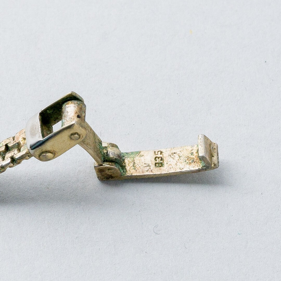 Studio Silber Armbanduhr 17 cm 835 Vergoldet Blaue Steine  13,55 g6