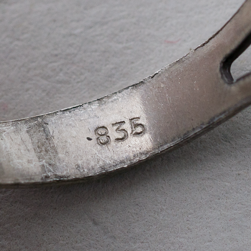 Ring Schwarzer Stein 835er Silber 1,86 g Größe flexibel3