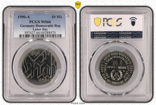 10 Mark DDR 1990 A Tag der Arbeit PCGS MS660