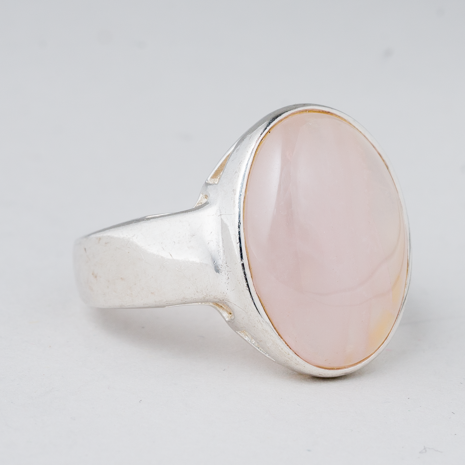 Ring mit rosa Stein 6,55 g 925er Silber flexible Größe1