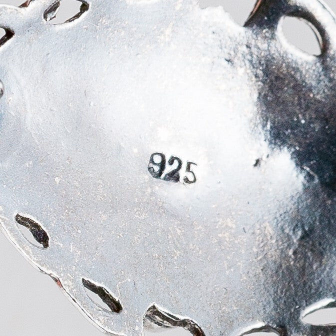 Silber Brosche 925 Schwarzer Stein 3,5 cm 4,49 g6