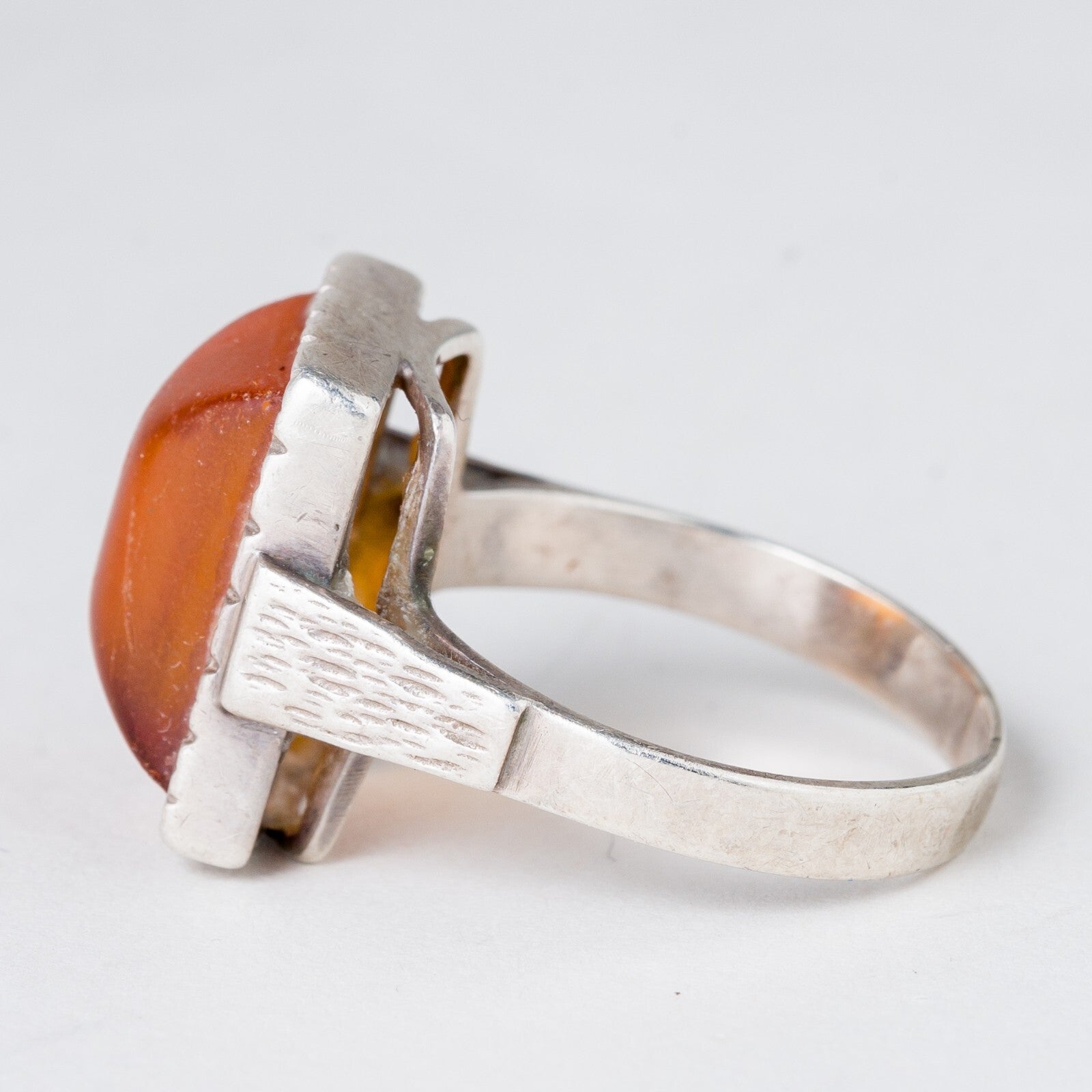 Silber Ring 835 Bernstein Größe 60 (19,1 mm Ø) 5,49 g4