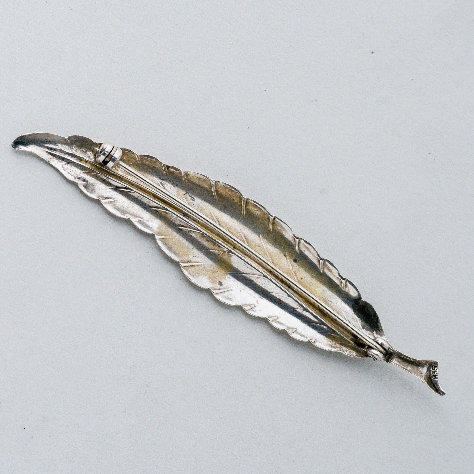 Silber Brosche Spange 835 Blatt 4,39 g3