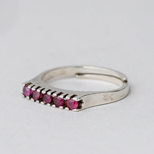 Silber Ring 835 Purpurne Stein Größe flexibel ca. 53 2,45 g0