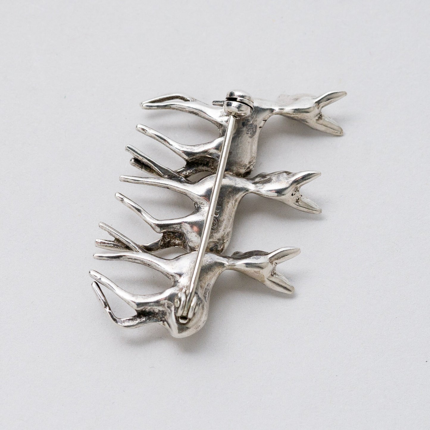 Brosche 835 Silber Rehe 11,94 g4