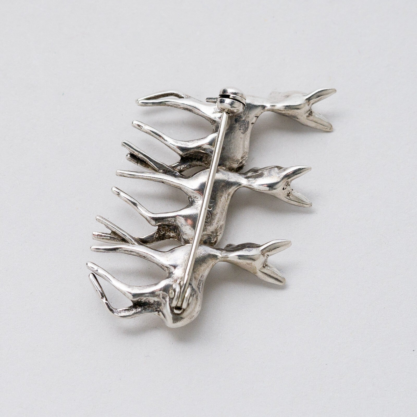 Brosche 835 Silber Rehe 11,94 g4