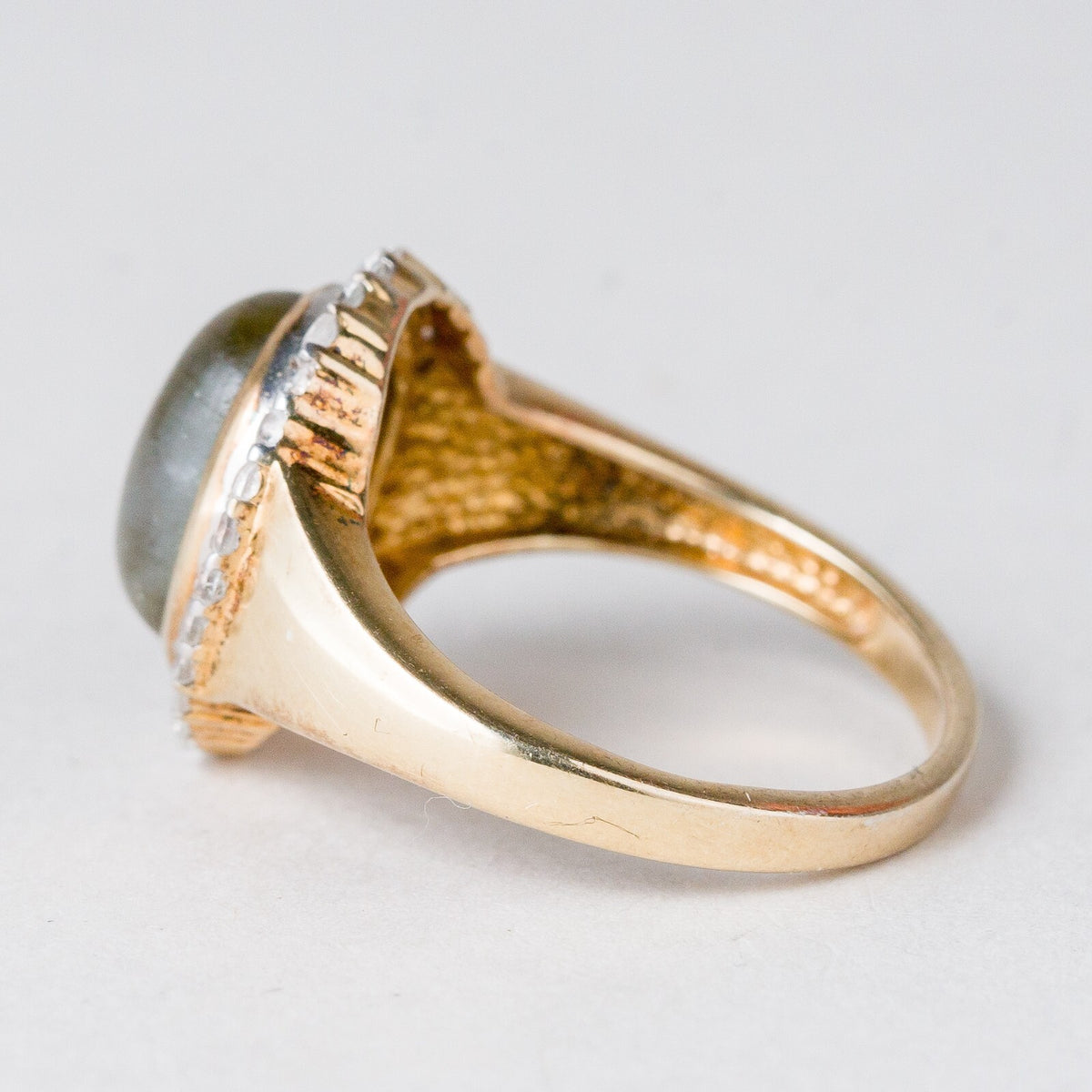 Silber Ring 925 vergoldet Blauer Stein Größe 60 (19,1 mm Ø) 4,82 g2