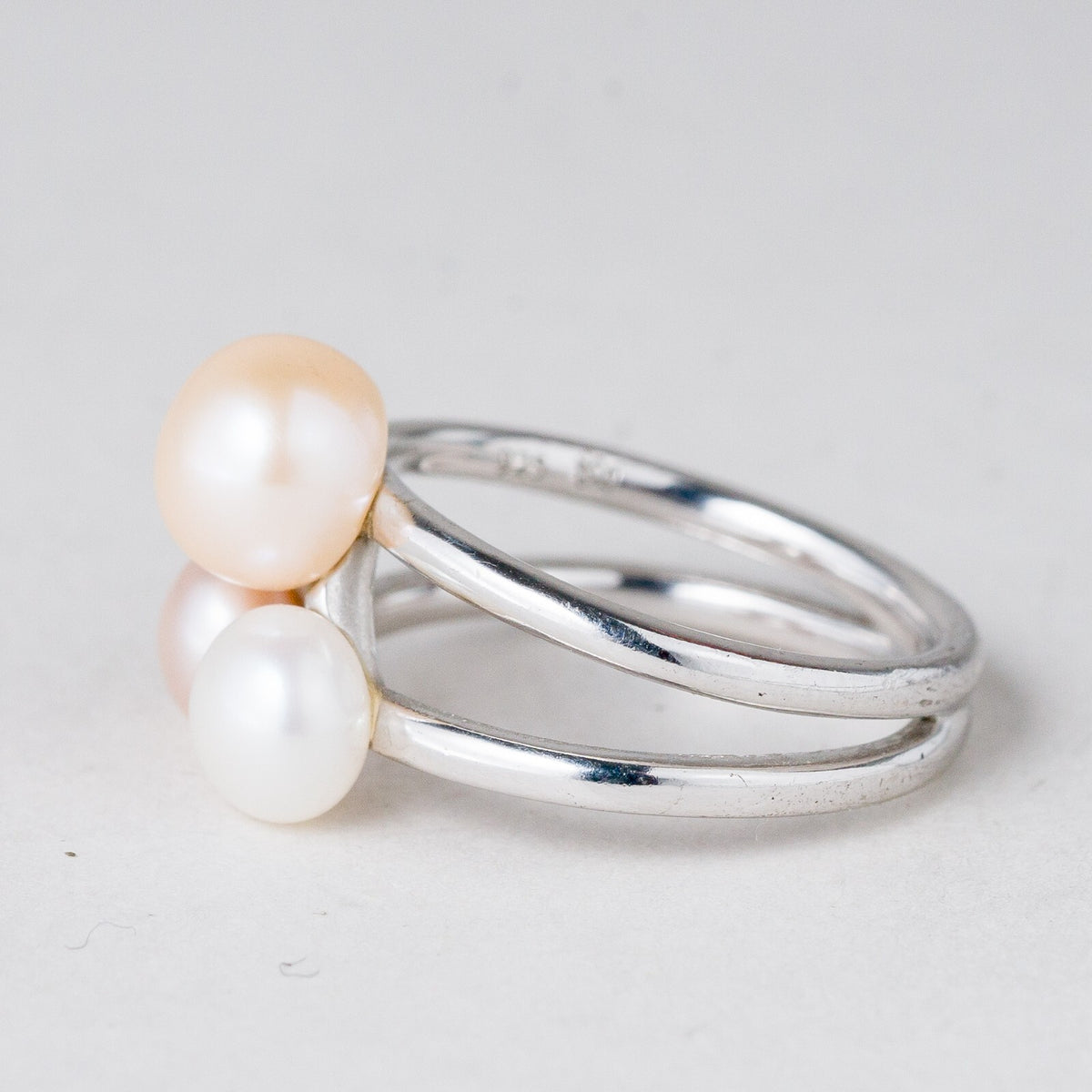 Silber Ring 925 Perlen Größe 53 (16,8 mm Ø) 4,38 g1