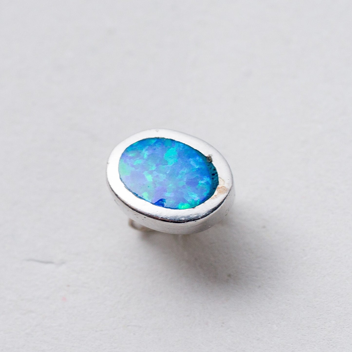 Einzelner Ohrring Ohrstecker 925 Silber Opal 0,65 g0
