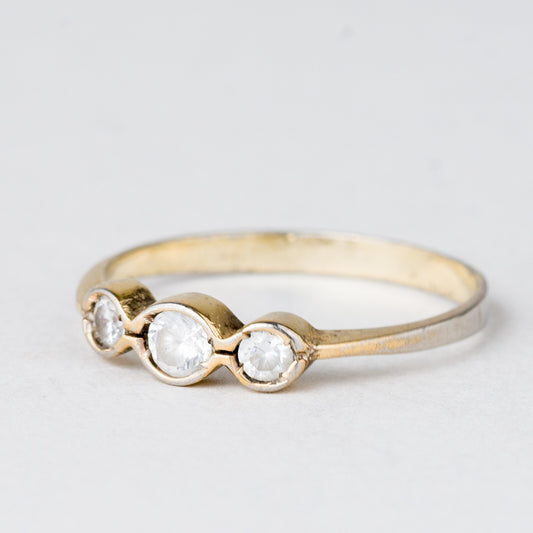 Ring Weiße Steine 1,36 g Silber Größe 59 (18,8 mm Ø)0