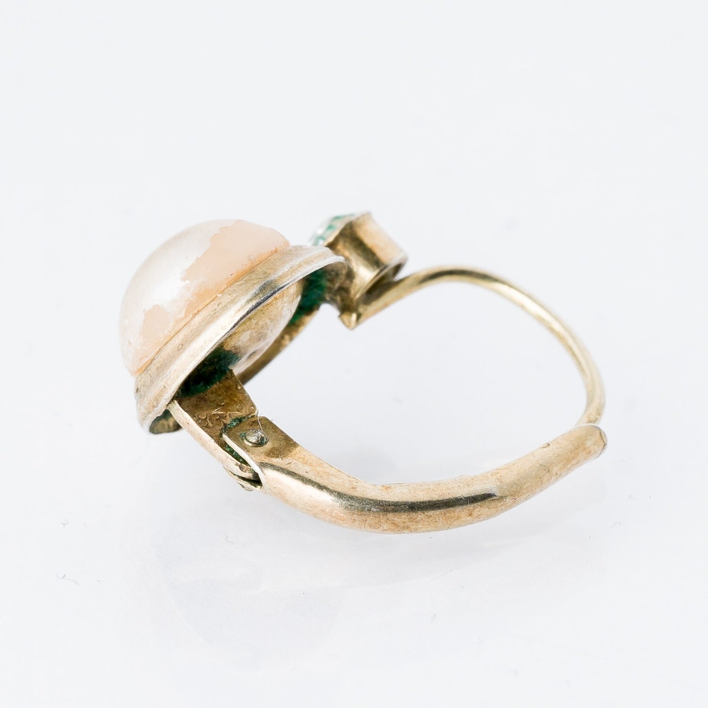 Einzelner Ohrring Hängeohrring Perle Silber 0,88 g2