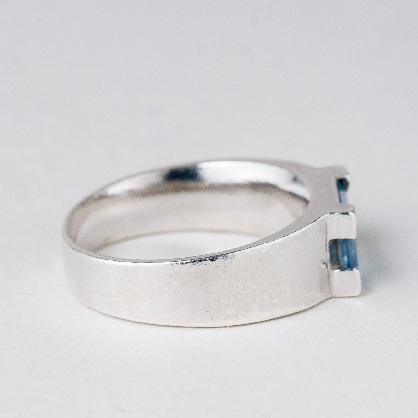 Silber Ring 925 Blauer Stein Größe 54 (17,2 mm Ø) 5 g4