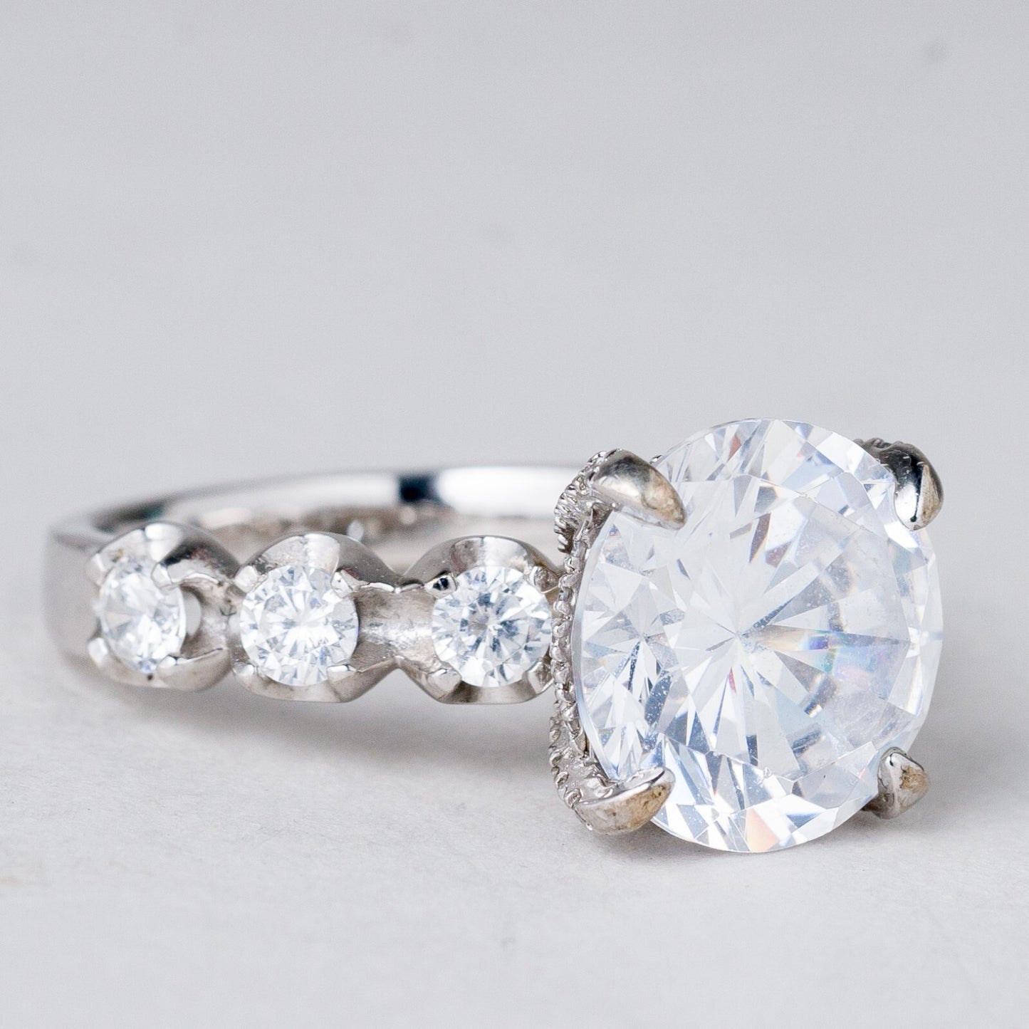 Ring Weiße Steine 6,99 g 925er Silber Größe 57 (18,1 mm Ø)1