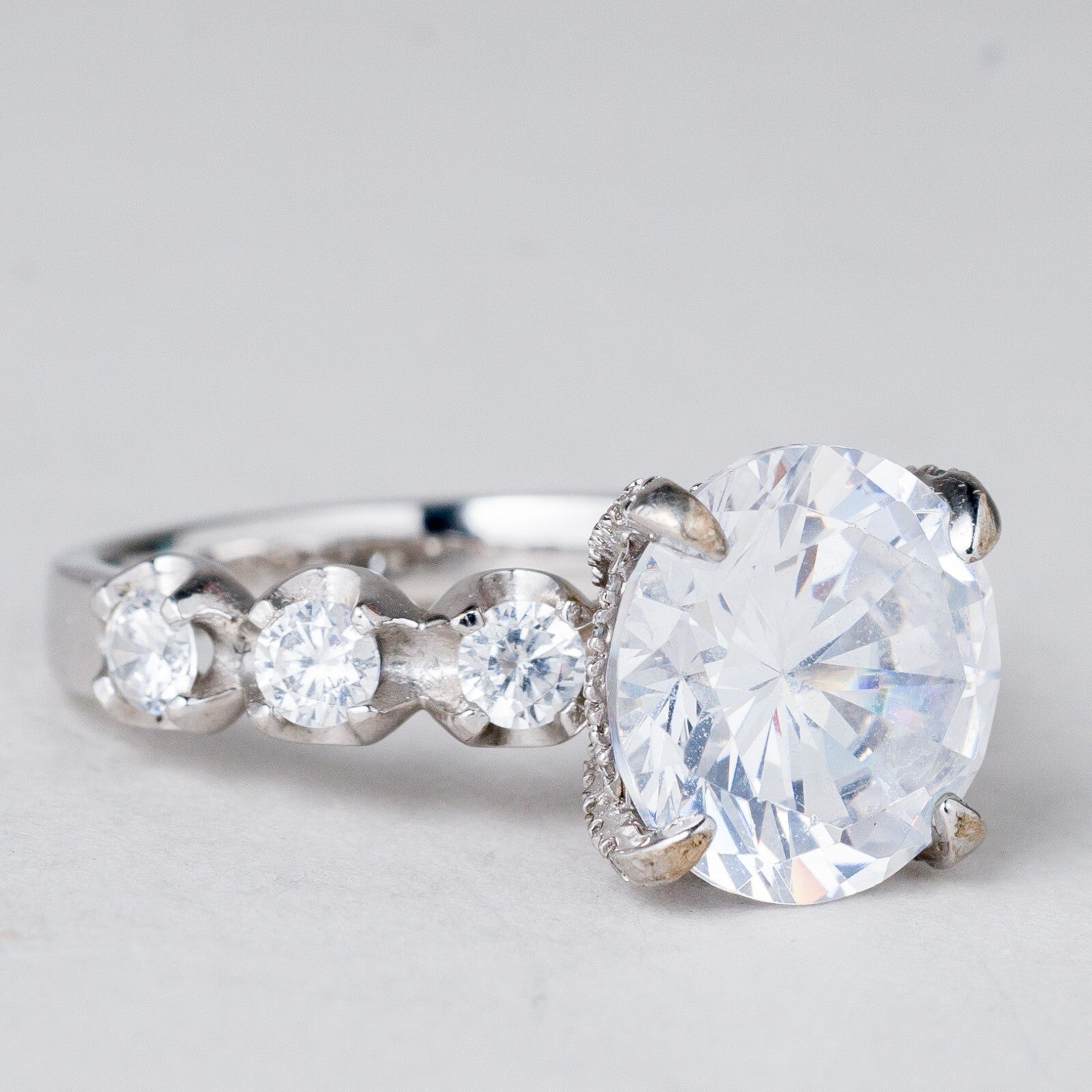 Ring Weiße Steine 6,99 g 925er Silber Größe 57 (18,1 mm Ø)1