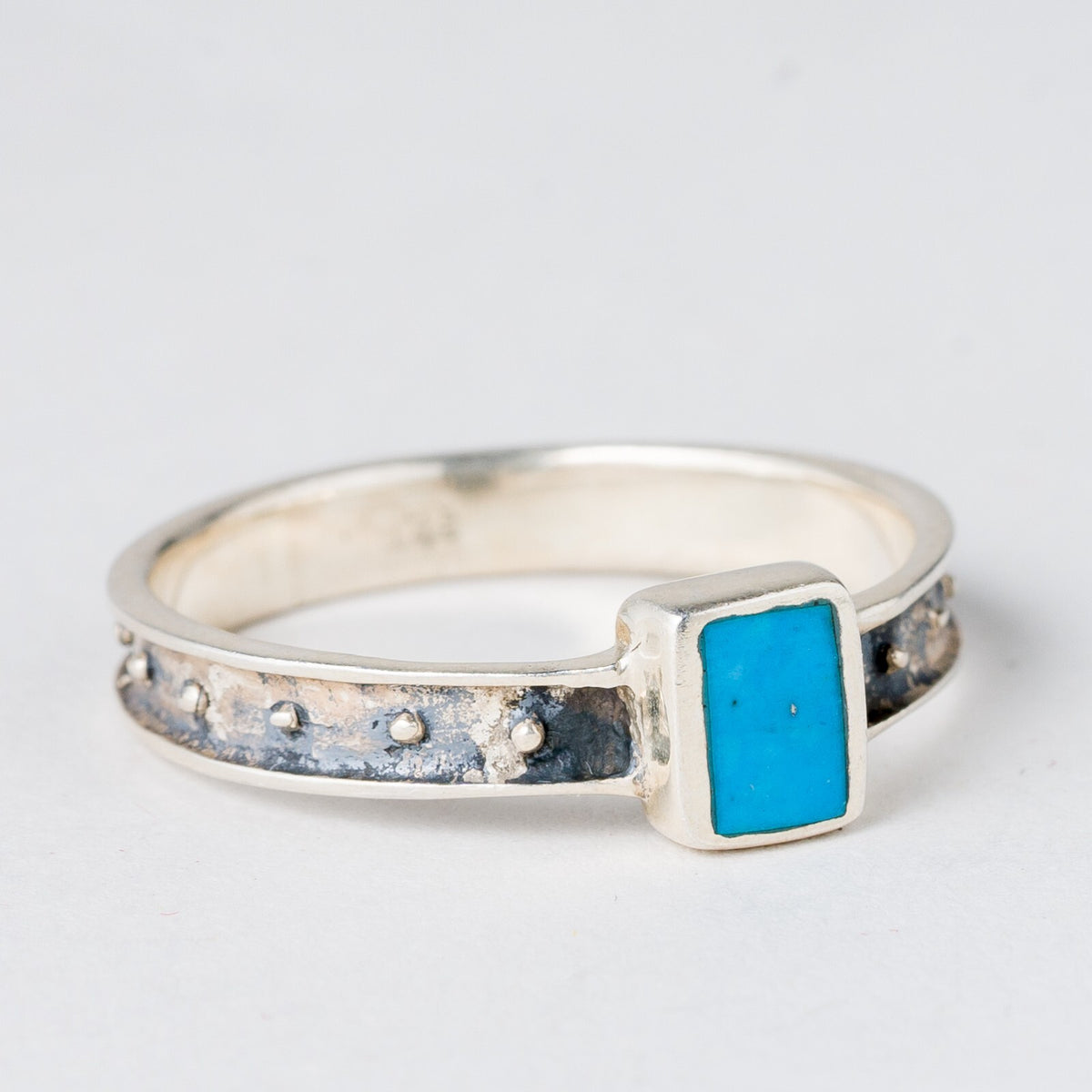 Silber Ring 925 Türkis Größe 62 (19,7 mm Ø) 2,69 g1