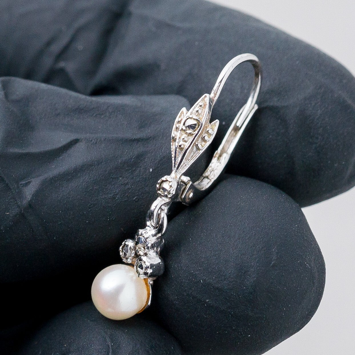 Silber Ohrringe Hängeohrring 925 Perlen 2,49 g1