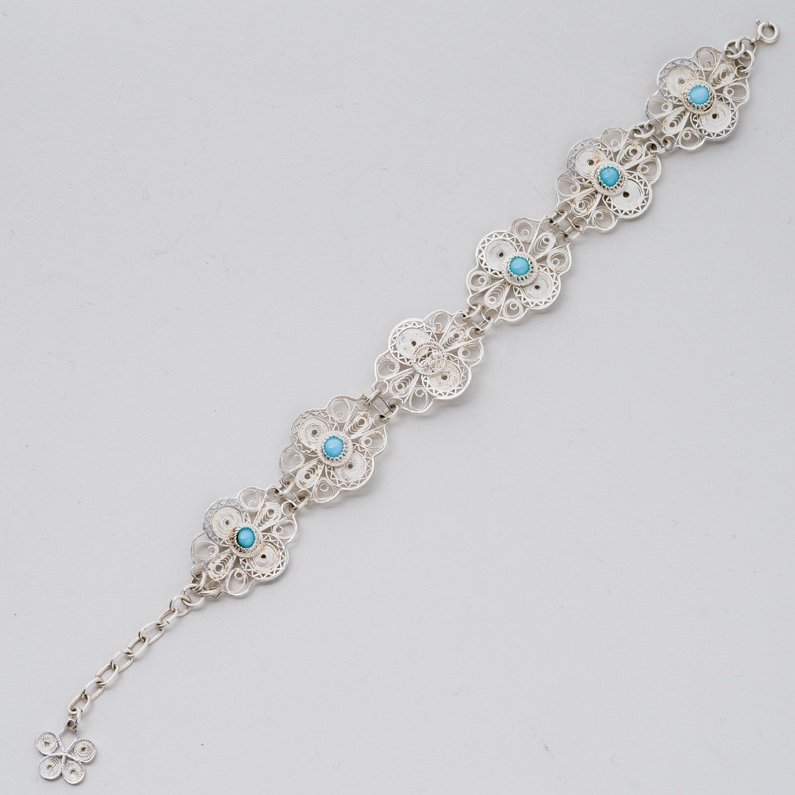 Silber Armband Blaue Steine 22 cm 16,19 g1