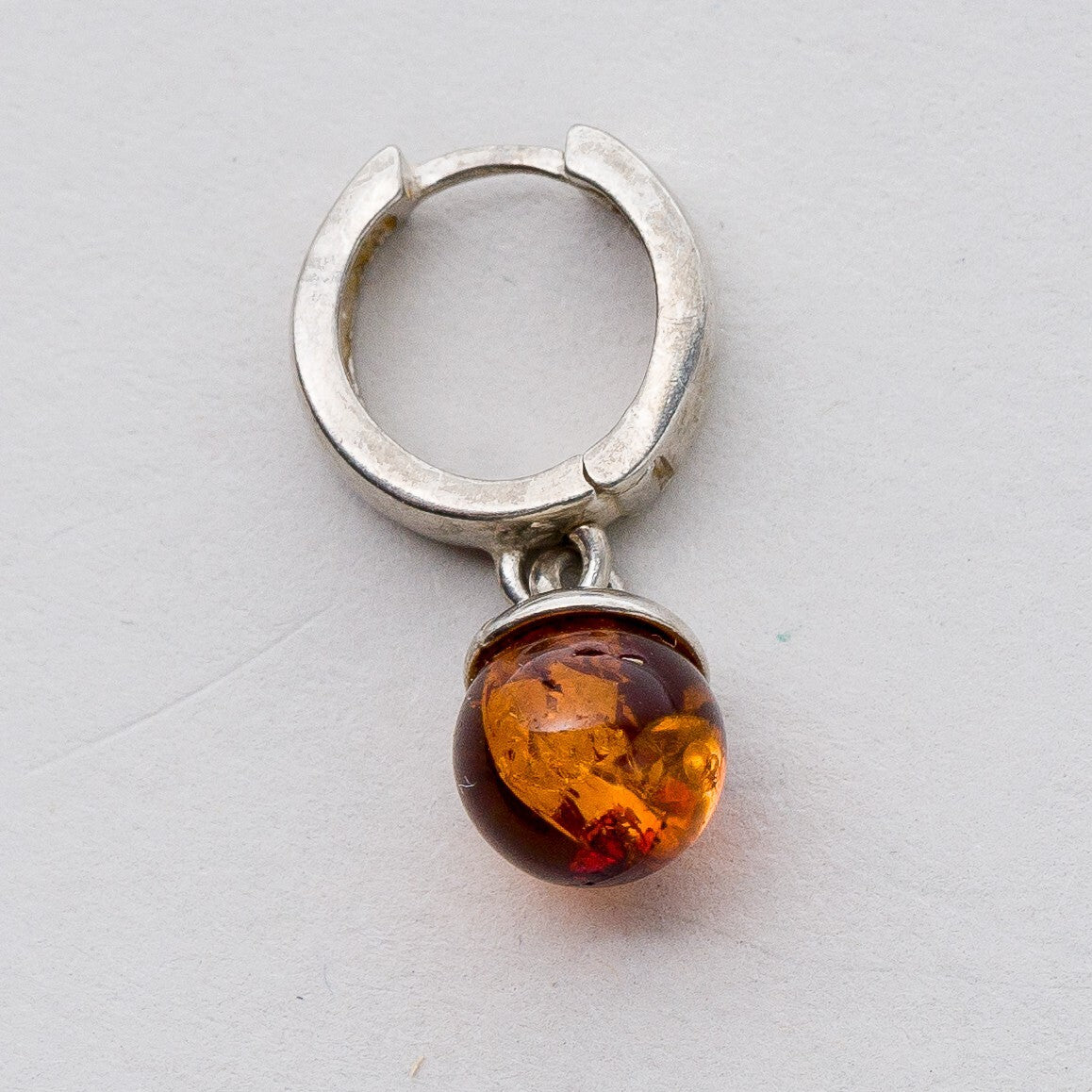 Einzelner Ohrring Hängeohrring Silber Bernstein 1,93 g3