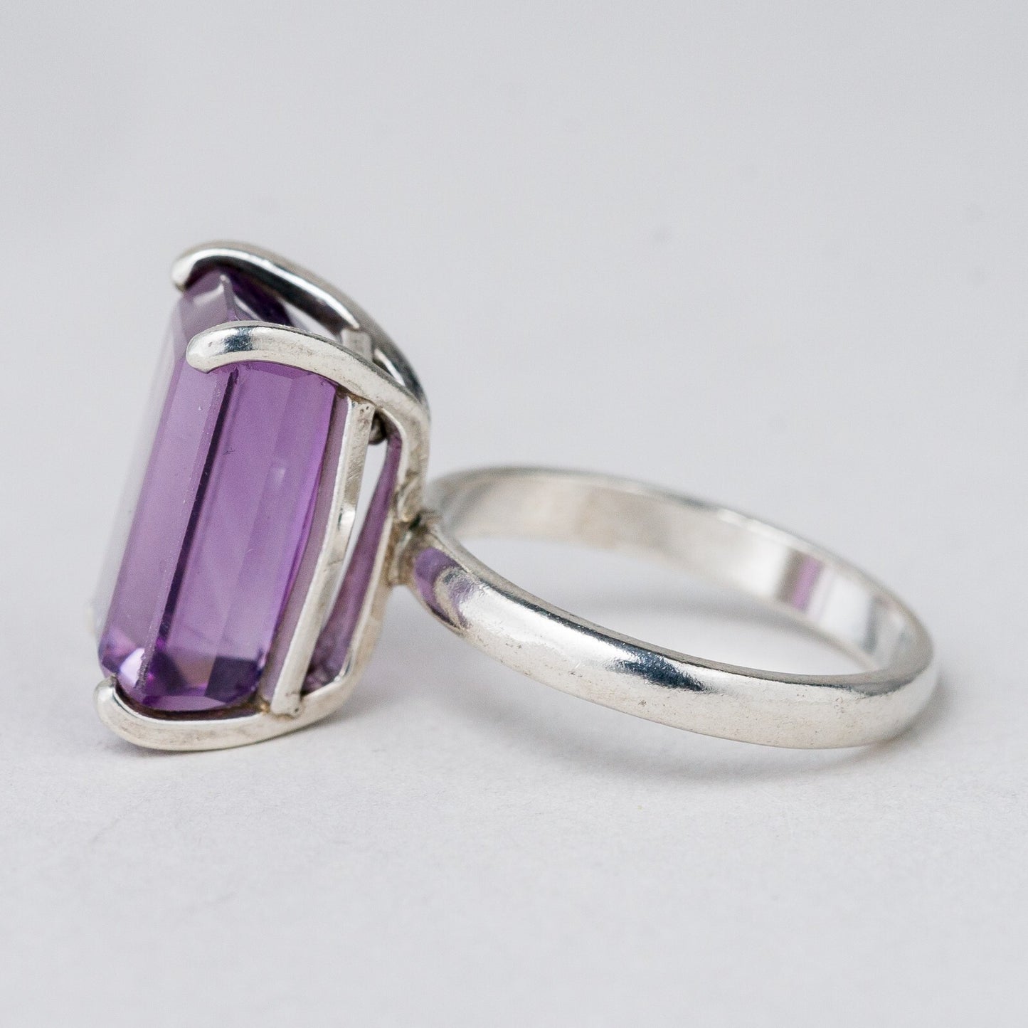 Silber Ring Lila Stein Größe 52 (16,5 mm Ø) 4,5 g1