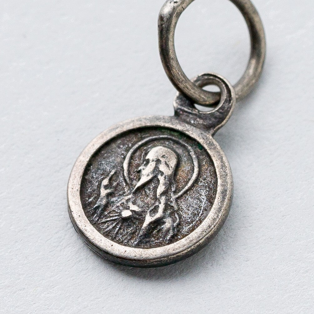 Anhänger Silber Miniatur Medaille Jesus und Maria 1,4 cm 0,5 g6