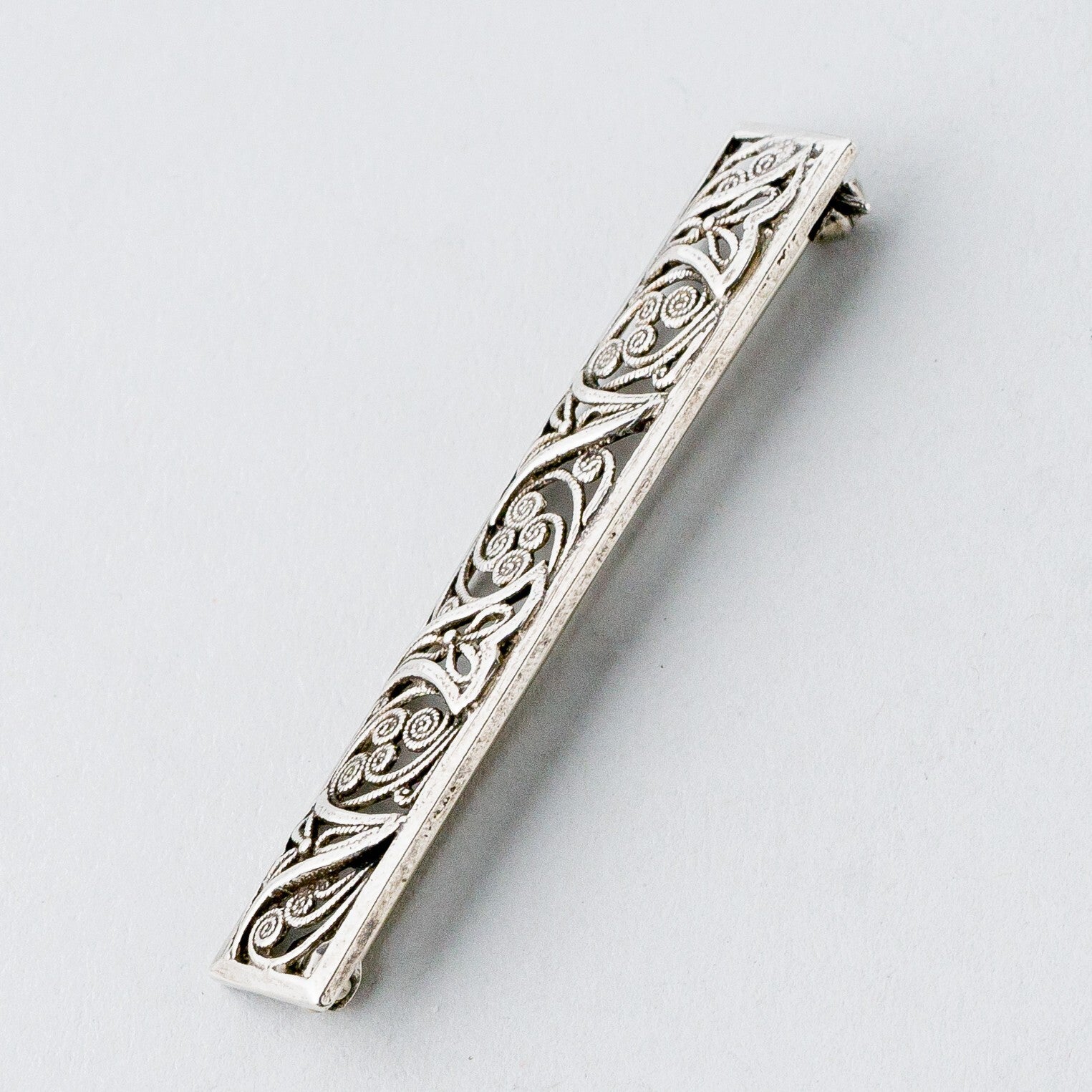 Silber Brosche Spange Floral Filigran 2,84 g1