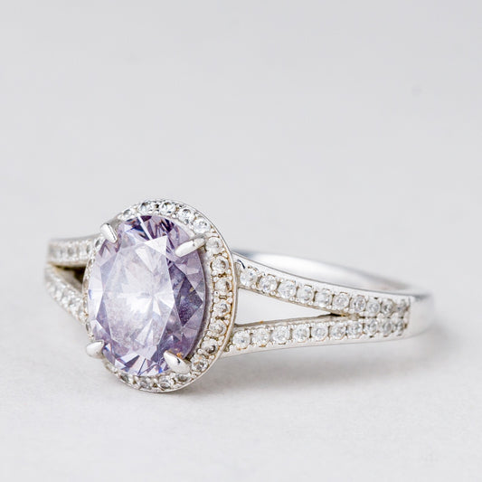 Ring Lila Stein 3,95 g 925er Silber Größe 56 (17,8 mm Ø)0