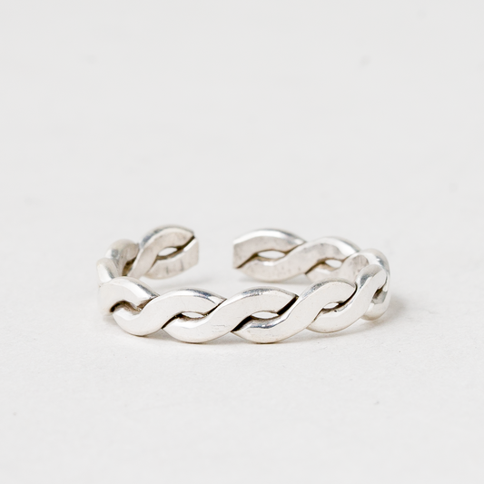 Ring geflochten 835er Silber 1,94 g Größe flexibel0