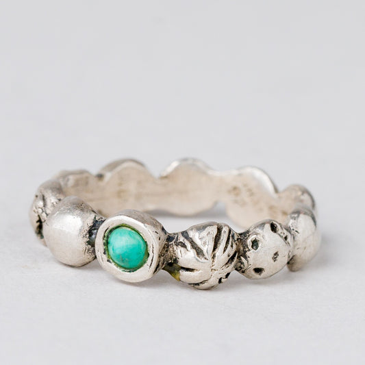 Ring Grüner Stein 3,63 g 925er Silber Größe 49 (15,6 mm Ø)0