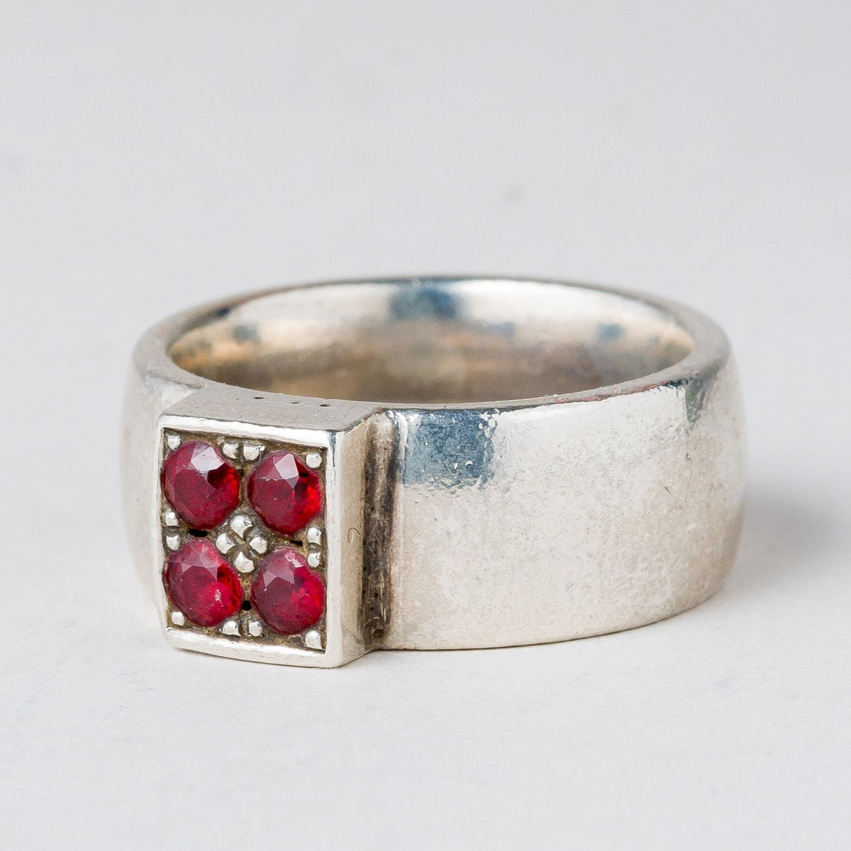 Silber Ring Rote Steine Größe 53 (16,8 mm Ø) 11,06 g0