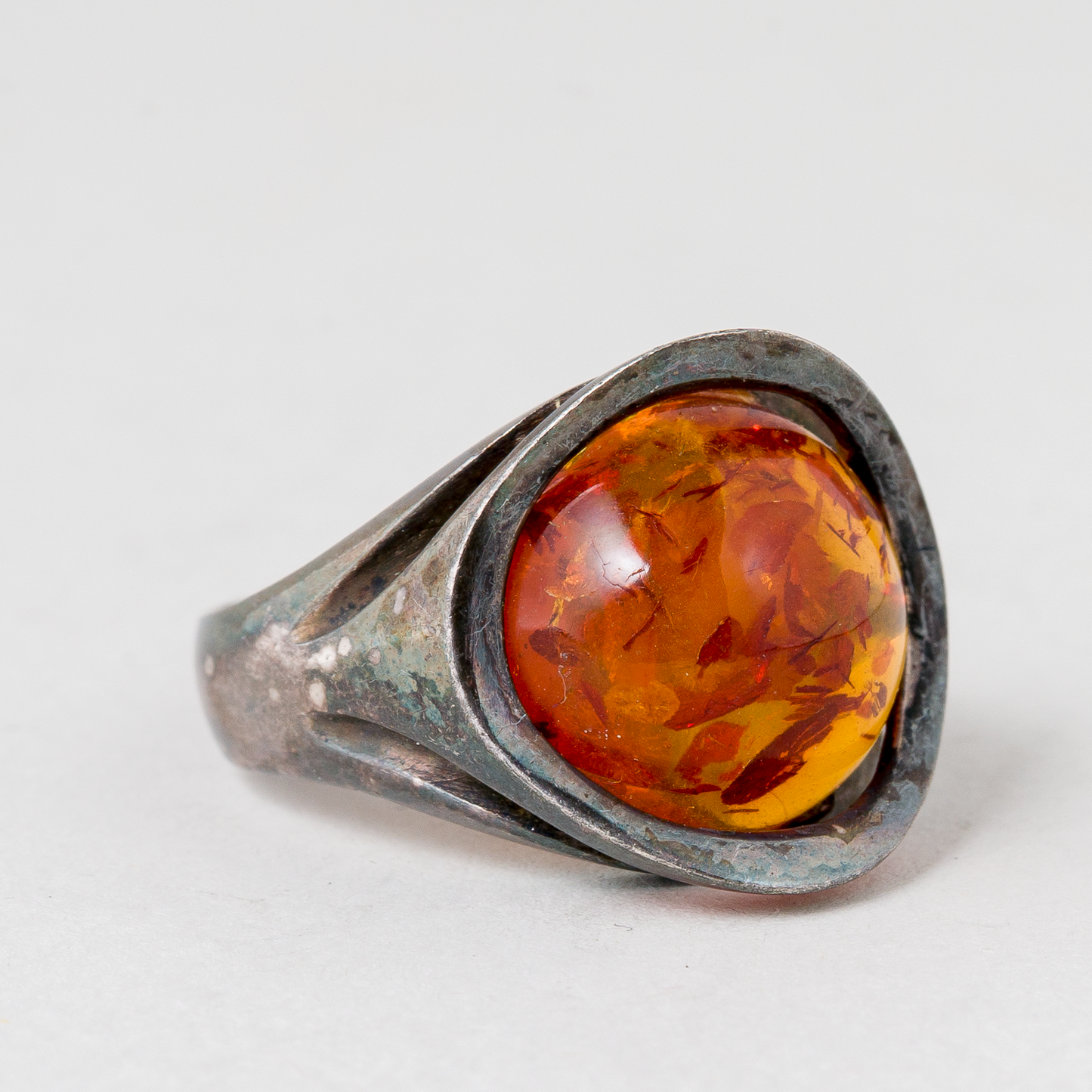 Ring Bernstein Stein 925er Silber 7,15 g Größe 54 (17,2 mm Ø)1